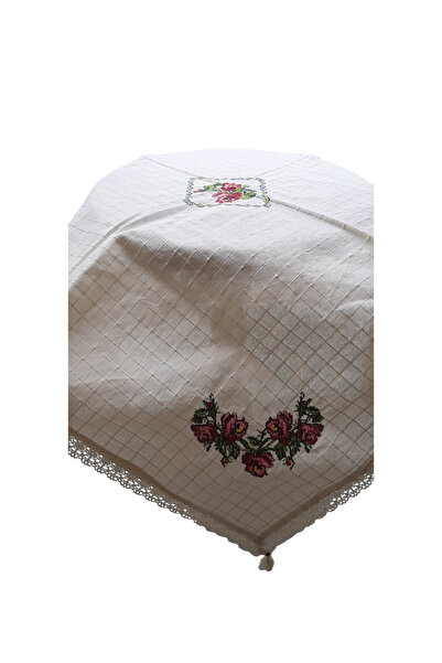 PAZARSEN Cross Stitched Kopenaki Lace Cross Stitched Fiskos Tablecloth