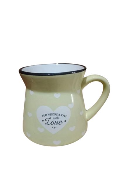 Elista 250 Cc Ceramic Patterned Glass with Handle and Heart