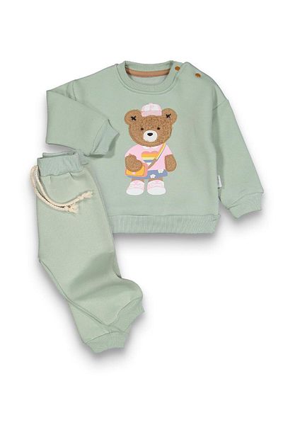 baby flamindo Baby Flamindo Plush Bear Embroidered 3 Thread Baby Girl Set