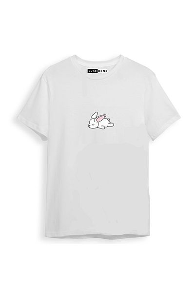 Pisa Art - Унисекс тениска с овърсайз принт за нов сезон с щампа на Lazy Rabbit