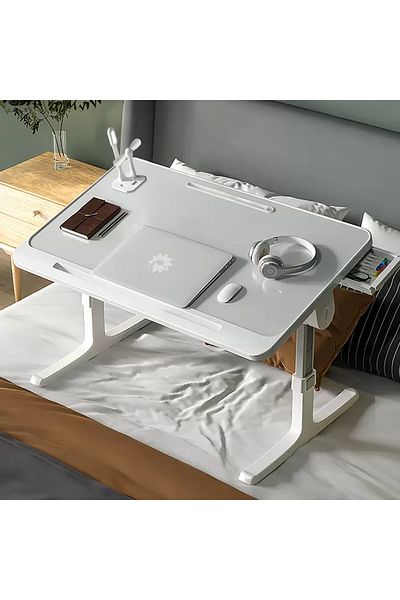 Taimi Table, 40x60x27-40cm,with Card Slot,USB Charging,Eye Protection Lamp, Drawer,Anti-Slip Tray