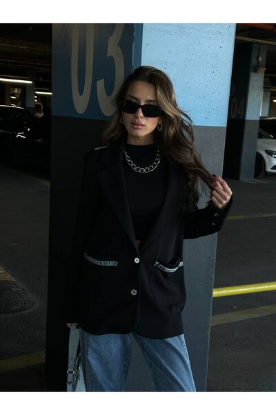 RE DESIGN Özel tasarım denim detay blazer