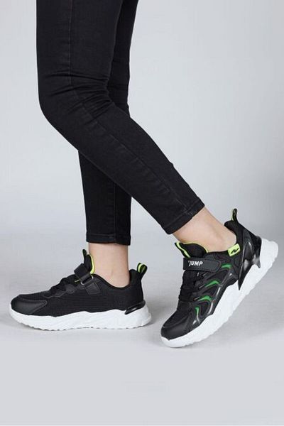 Jump 30054 Black - Neon Green Unisex Kids Sneaker Casual Sneakers