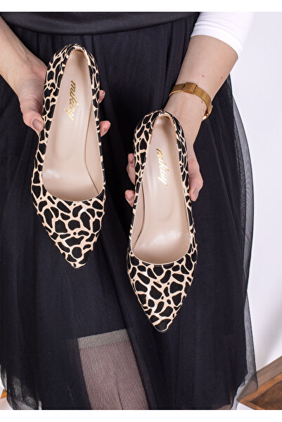 mikay shoes Yeni Sezon Deri Kadeh Topuklu Ayakkabı