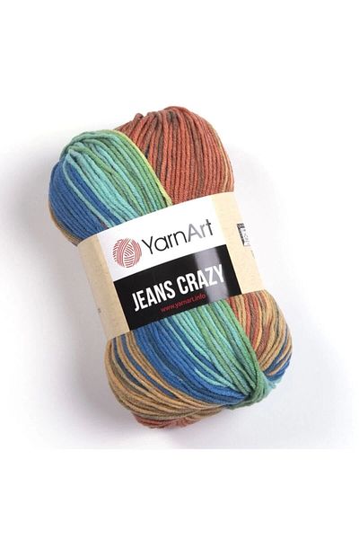 Yarnart Jeans Crazy - Μαρμάρινο Χειροποίητο Πλεκτό Νήμα Ebruli-8209