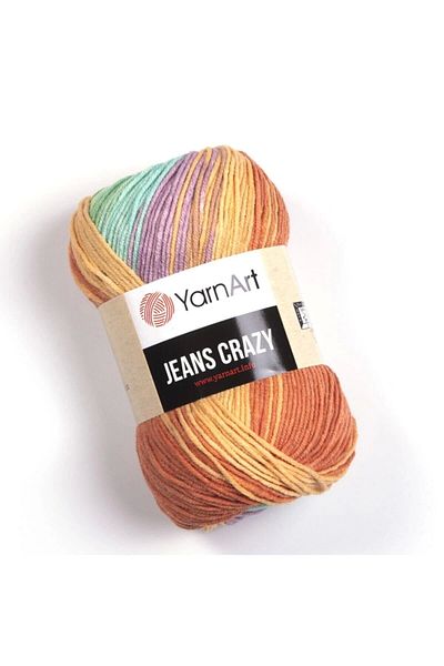 Yarnart Jeans Crazy Marbled Hand Knitting Fire Marbled 8202