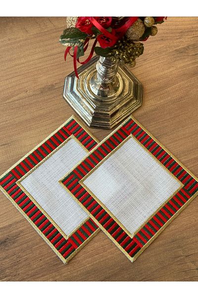 Home Sibelarthome 2-Piece Christmas Themed Coffee Side Presentation, Cocktail Napkin
