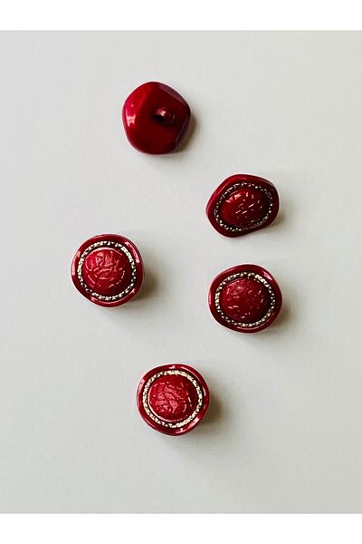 Öztürk Cardigan, Vest, Entari, Ferace and Trousers Italian Model Button. 18mm. 5 Pkt. Color: Light Burgundy.