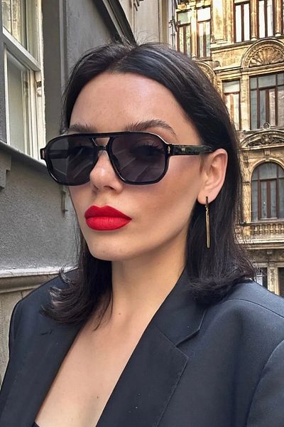 REN EYEWEAR SHANE Black Pilot Model Unisex Framed Sunglasses