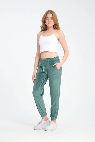 CUBBUX Pantaloni de sport cu buzunar din catifea franceză