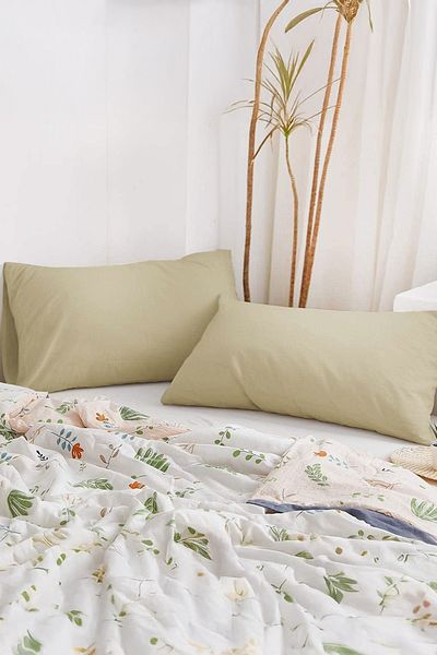 TeksNil Home |   Απλή Βαμβακερή Μαξιλαροθήκη 2 τεμαχίων Μπεζ |   50 Χ 70 εκ. με κάλυμμα |