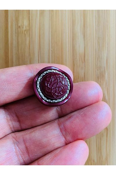 Öztürk Cardigan, Vest, Entari, Ferace and Trousers Italian Model Button. 21mm. 5 Pkt. Color: Dark Burgundy.