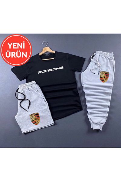 Minikelya 3 Luk Car Logo Design Shorts-Sweatpants Set