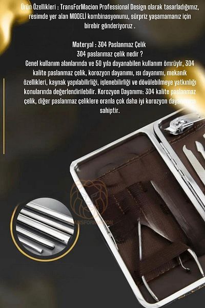 Transformacion 304 Steel Chrome Manicure Set - Professional Ear & Face Care Kit 721153