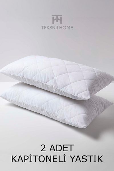 TeksNil Home Pernă moale matlasată 2 bucăți 800 grame |   Față de pernă cu fermoar |   50 X 70 Cm