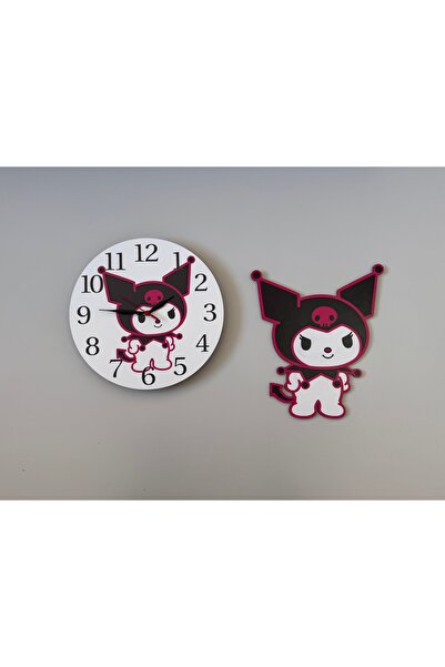 UViolets Dekoratif Ahşap Baskılı Kuromi Aksesuarlı Kuromi Çocuk Odası Duvar S...