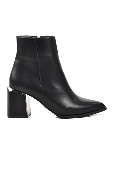 AYAKMOD Siyah Içi Polarlı Topuklu Kadın Bot 248025 Z