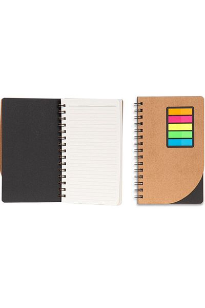 Copyder Ivory Spiral Notebook - 12.5 X 20.5 Cm, Recycling Paper, Adhesive Note Holder, 100 Sheets, 80Gr