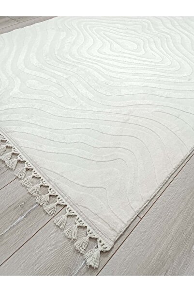 AVEN HOME Püsküllü Kaymaz Taban Yolluk Koridor Mutfak Halısı Makinede Yıkanab...