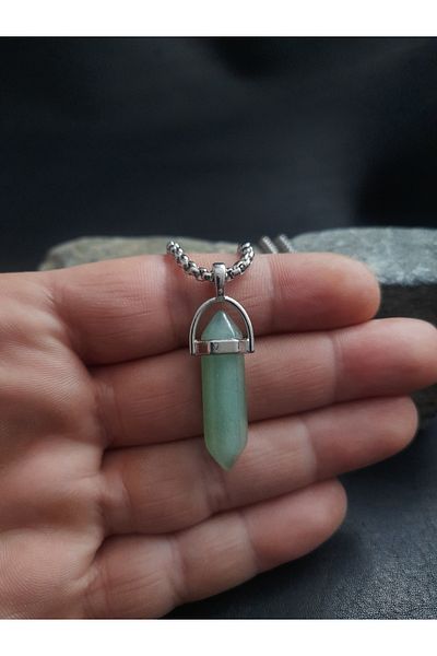 BSN Store Natural Aventurine Stone Necklace