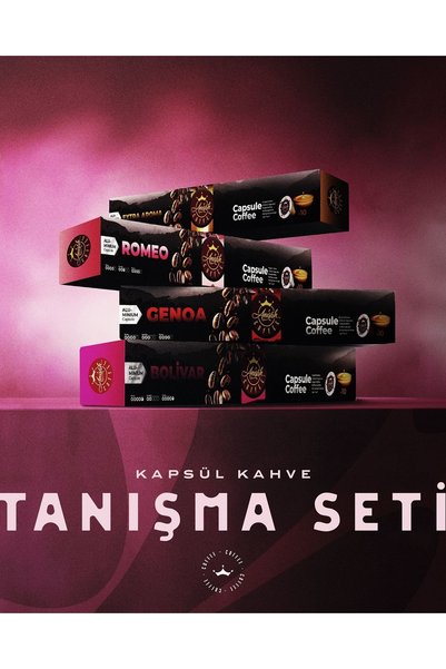 Anisah Coffee Kapsül Kahve Tanışma Seti | 4x10'lu | Nespresso Uyumlu | Bolivar, Genoa, Romeo, Extra Aroma