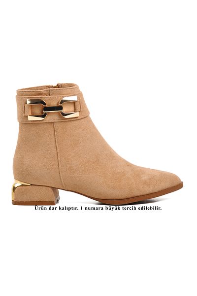 AYAKMOD Γυναικείες Μπότες Beige Suede 248035   Ζ