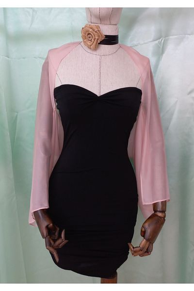 Qrsln Amylee Powder Color Chiffon Sleeve Shawl