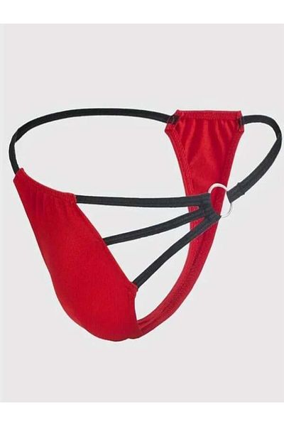 Shimmer Look Men's Red Metallic Thong Underwear