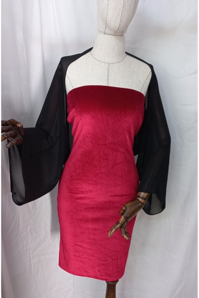 Qrsln Μαύρο μανίκι σιφόν Amylee