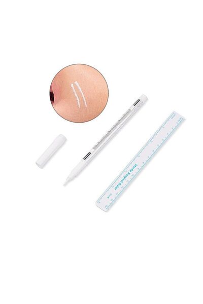 alaraycosmetics Permanent Makeup and Marking Pen White/with ruler