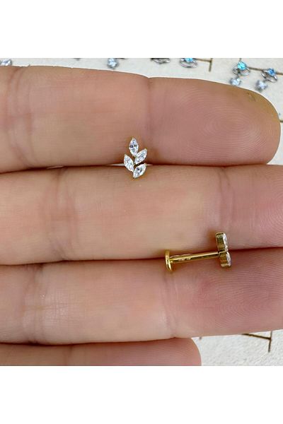 Arescollection 1 قطعة g23 التيتانيوم (التيتانيوم) الزنمة اللولب الغضروف conch lobe ثقب مسطح متوافق