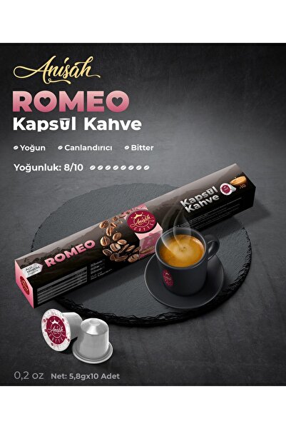 Anisah Coffee Romeo Kapsül Kahve | 10'lu | Nespresso Uyumlu | Alüminyum Kapsül
