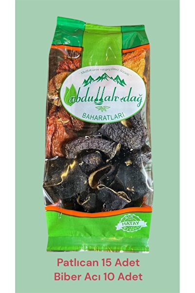 Hacıoğlu baharat Hatay Yöresel Dolmalık Kuru Patlıcan 15 Adet / Biber Acı 10 ...