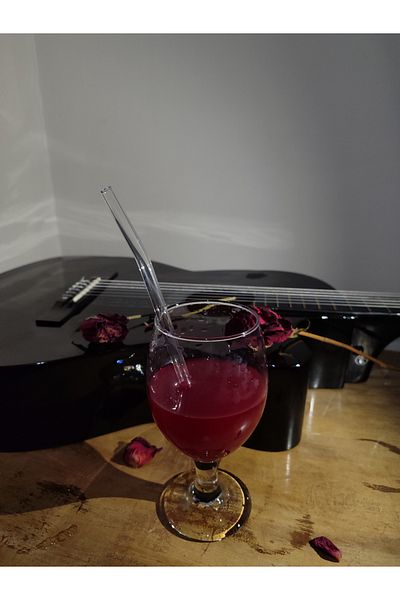 DMR HOME Porcelain Transparent 24' Glass Inclined Straw