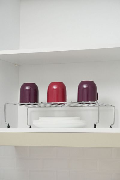 EMA HOME Large Size Expandable Chrome Shelf In-Cabinet Organizer - Kitchen & Bathroom Organizer