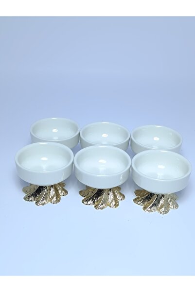 PARILTI HOME COLLECTİON 6'lı Metal Ayaklı Porselen lokumluk