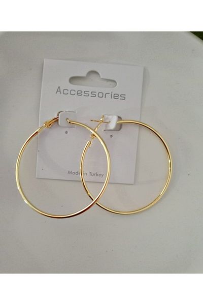 mos&more 5cm Gold Medium Size Hoop Women's Earrings