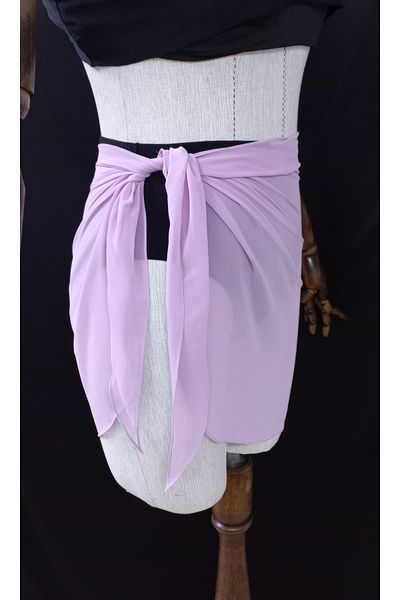 Qrsln Daisy Lilac Chiffon Short Pareo