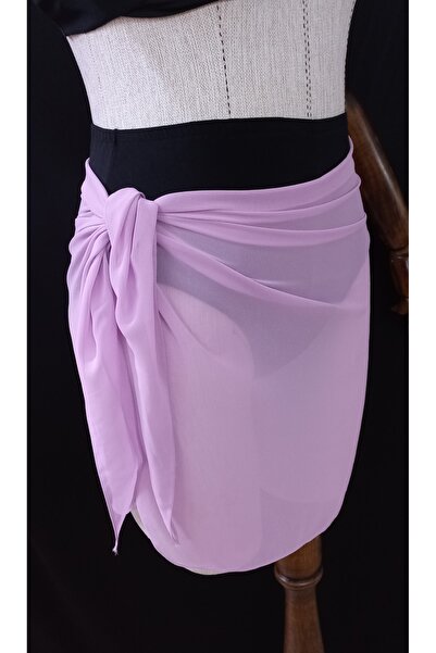Qrsln Daisy Lilac Chiffon Short Pareo