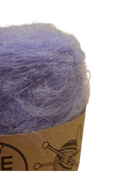 Ece Örgü Tasarım Atölyesi Mor Renkli, Bol Tüylü, Moher Yün Örgü Ipi (200 GR.)