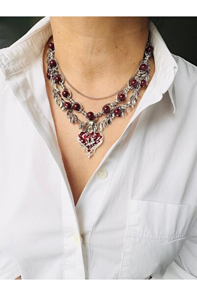 DEVİ fashion Bohem Çoklu Kalp Kolye