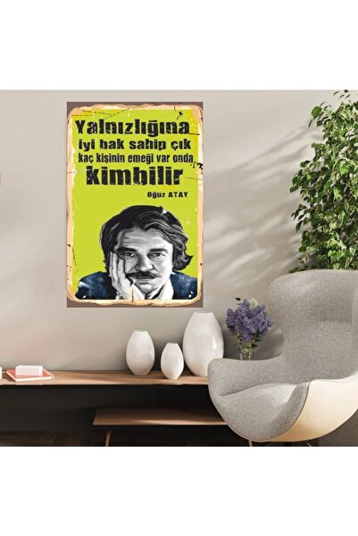 POSTER Ahşap Retro Mdf Poster , Komik Sözler , Duvar Yazıları , Manzara ,  Ta...