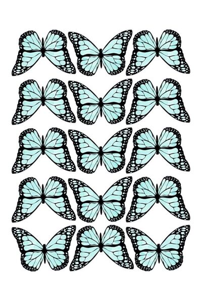 EyER Shoping ورق صور سميك لامع 220 جرام لباقة الفراشات مقاس كبير 30 قطعة أزرق