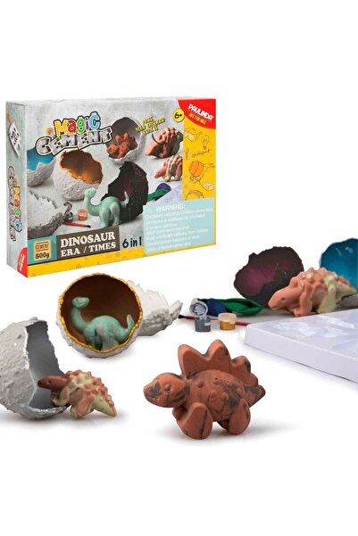 Paulinda مجموعة لعب عصر الديناصورات الأسمنتية السحرية 6 في 1