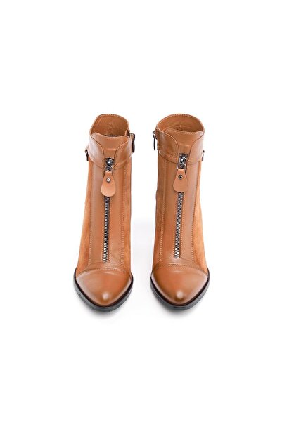 derinet Hakiki Deri Fermuarlı Kadın Bot