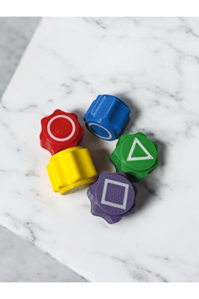 Genel Markalar Squid Game Oyun 5 Taş Seti, Kalamar Oyun Beştaş Oyuncak Renkli Taş