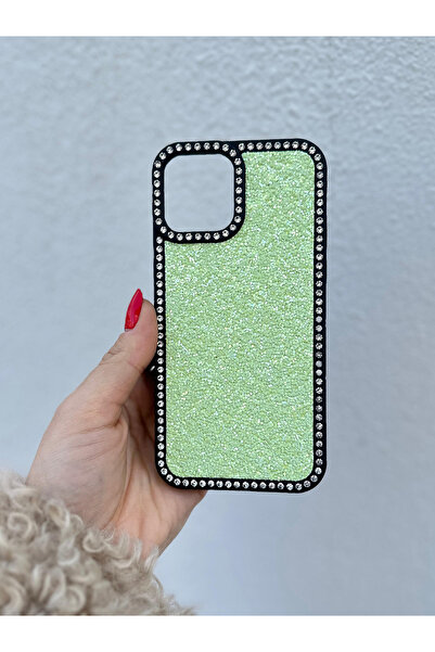 OSG iPhone 13 Ve 14 Uyumlu Taşlı Kenarlı Renkli Taşlı İç Yapılı Darbe Emici U...