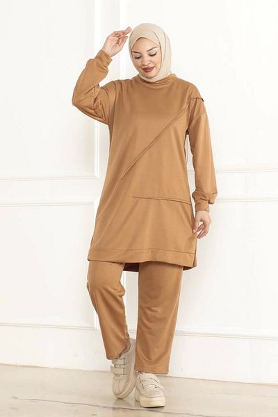 Nevayla Moda Σετ Camel Χρωματιστό Κάτω και Άνω - T0107