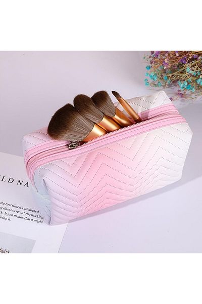 ZENİTH Geantă de călătorie colorată pentru machiaj și cosmetice - Organizator cu buzunare pufoase