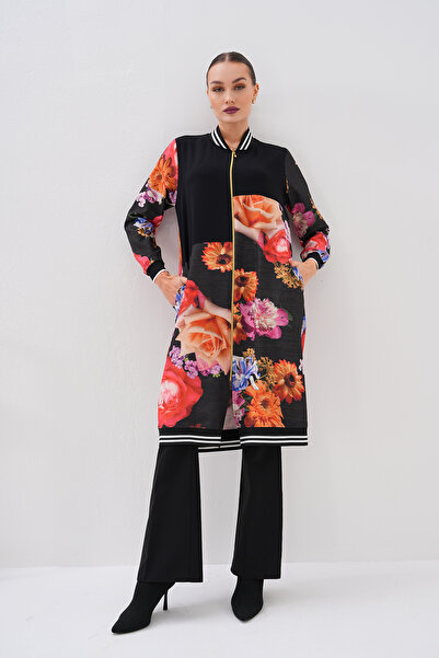 GigiTex Αθλητικό καπάκι 36-42 μεγέθους 110 εκ. με μαύρο λουλουδάτο σχέδιο - Ά...